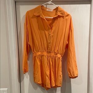 12th Tribe Vibrant Orange Romper